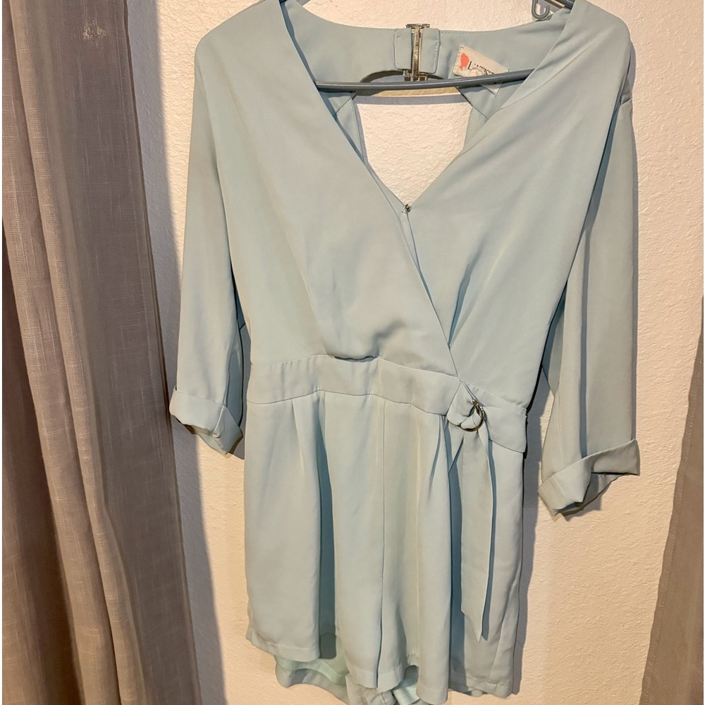 Baby blue 3/4 sleeve romper